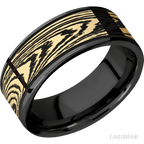 8 mm wide Flat Zirconium band