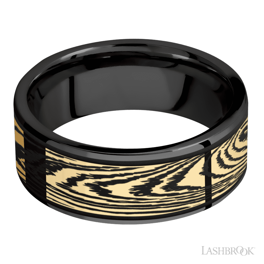 8 mm wide Flat Zirconium band