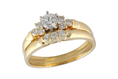 14KT Gold Two-Piece Wedding Set