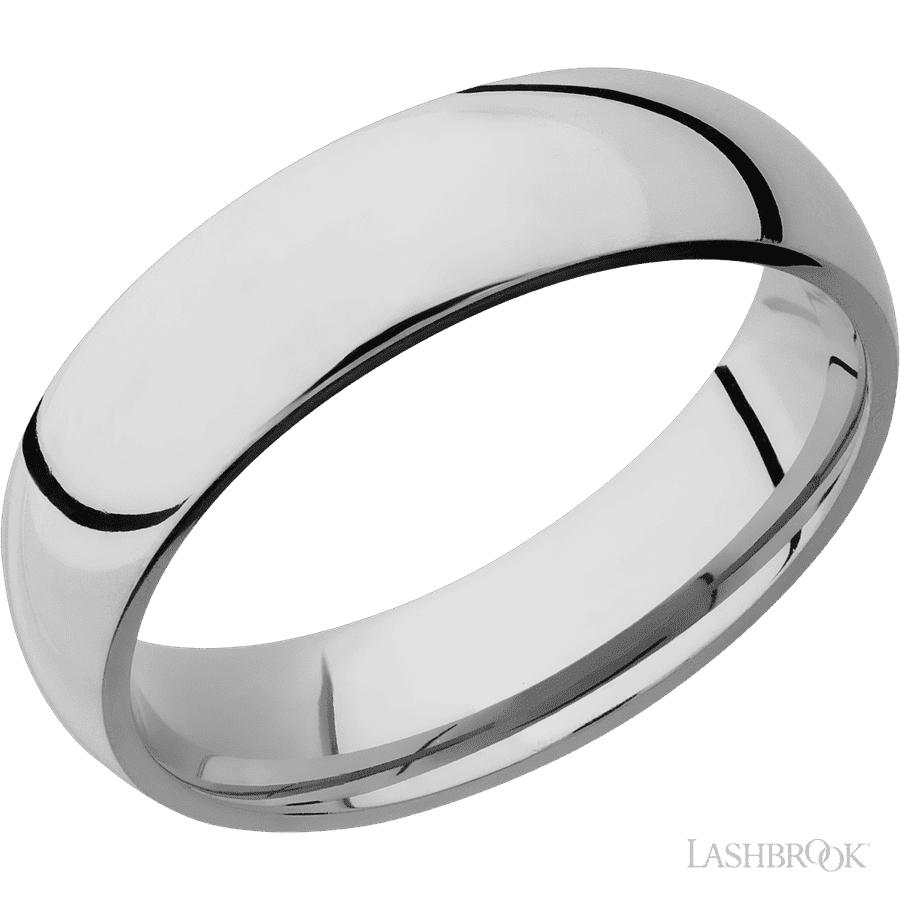 6 mm wide Domed Titanium band