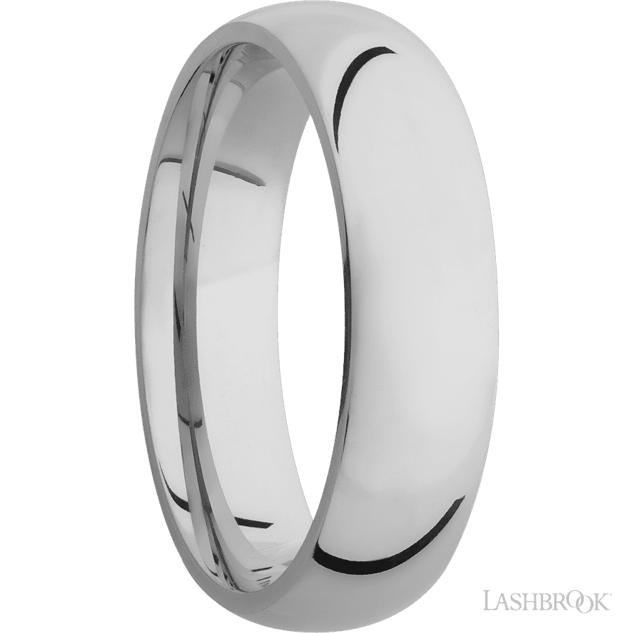 6 mm wide Domed Titanium band