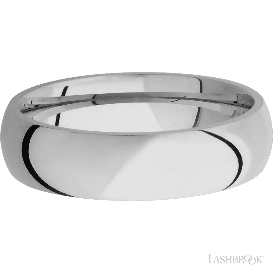 6 mm wide Domed Titanium band