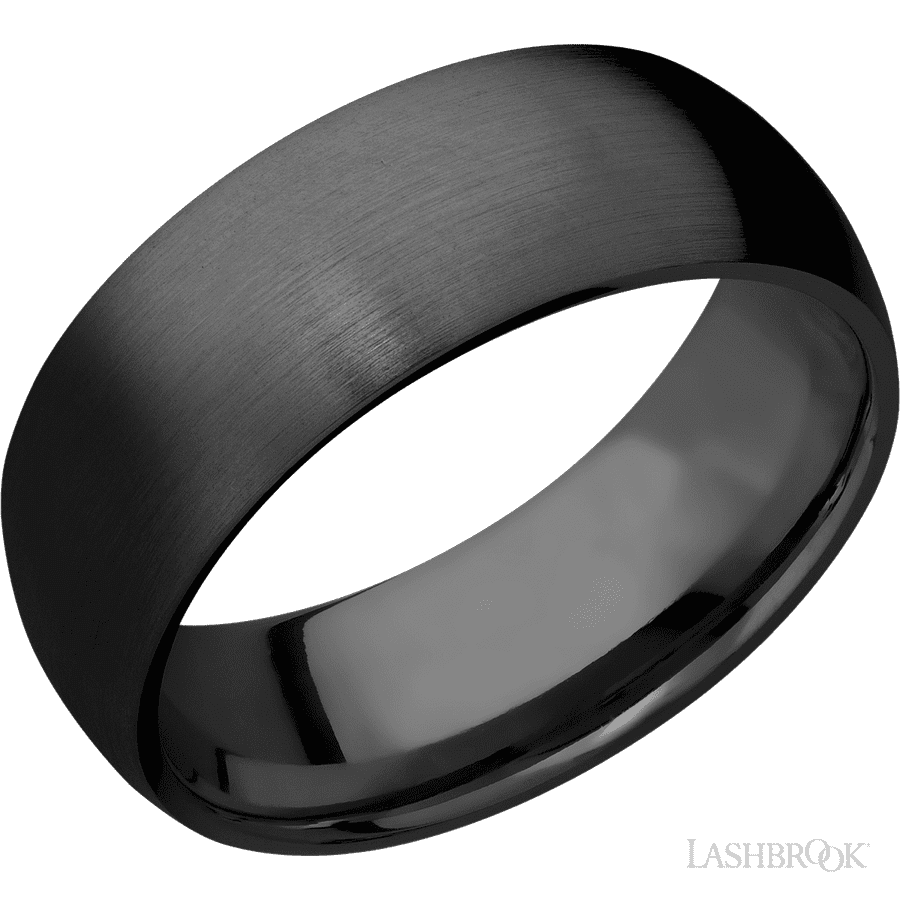 8 mm wide Domed Zirconium band