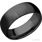 8 mm wide Domed Zirconium band