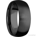 8 mm wide Domed Zirconium band