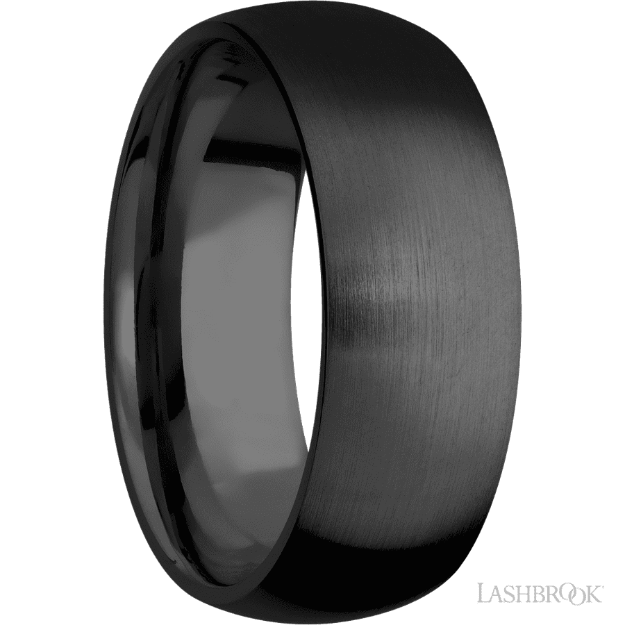 8 mm wide Domed Zirconium band
