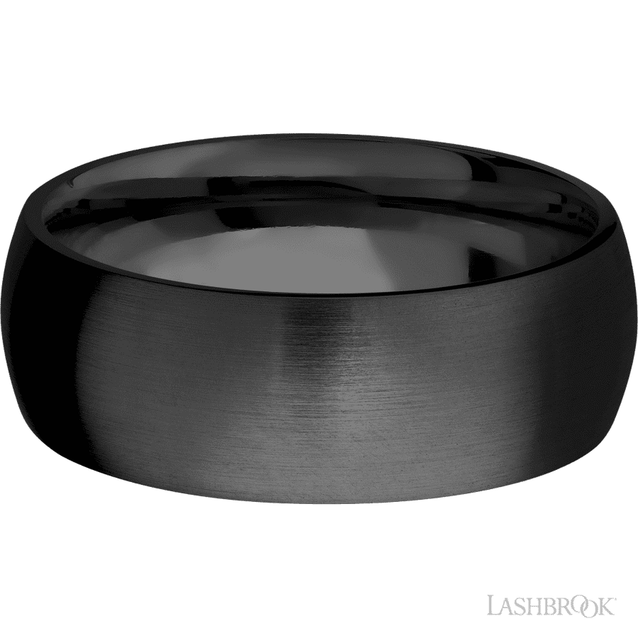 8 mm wide Domed Zirconium band