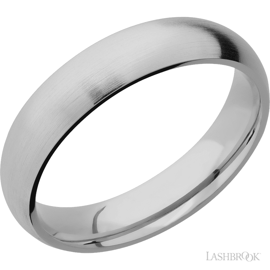 5 mm wide Domed Titanium band