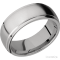 8 mm wide Domed Stepped Down Edges Titanium band