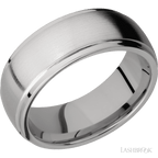 8 mm wide Domed Stepped Down Edges Titanium band