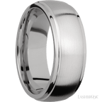 8 mm wide Domed Stepped Down Edges Titanium band