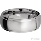 8 mm wide Domed Stepped Down Edges Titanium band
