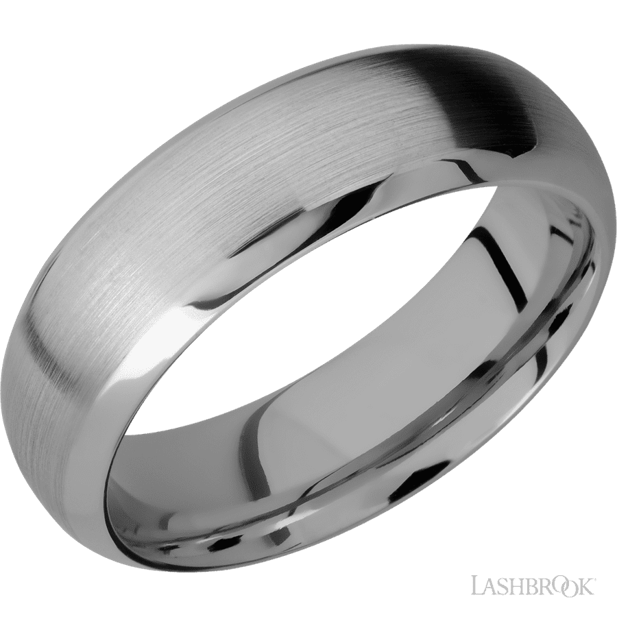 7 mm wide Domed Bevel Titanium band