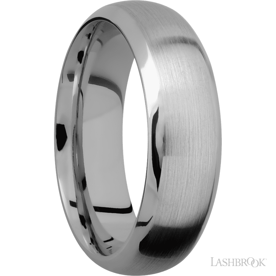 7 mm wide Domed Bevel Titanium band