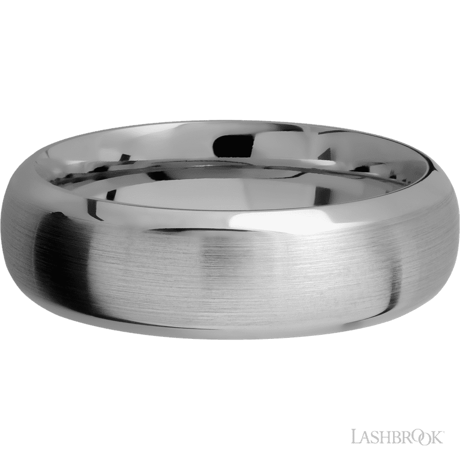 7 mm wide Domed Bevel Titanium band
