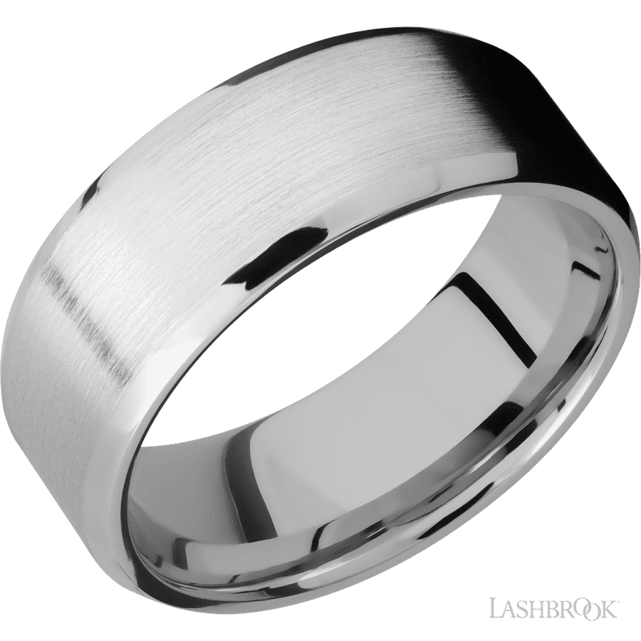 8 mm wide Beveled Cobalt Chrome band