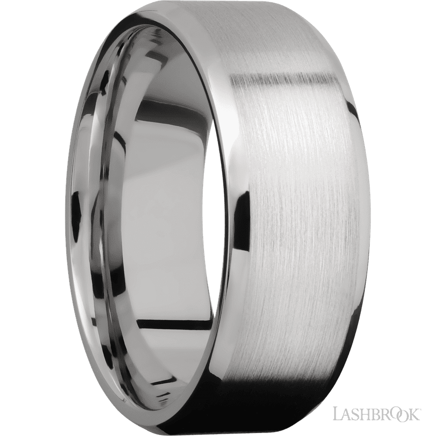 8 mm wide Beveled Cobalt Chrome band