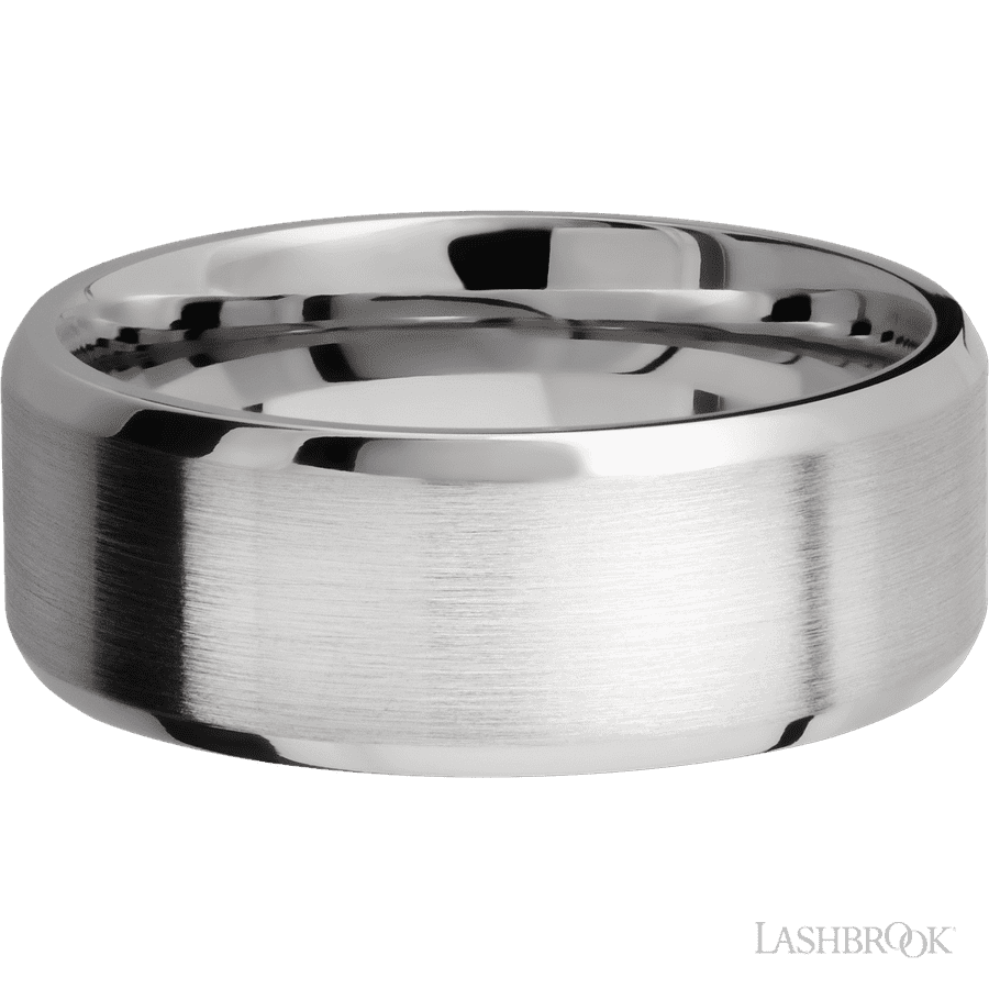 8 mm wide Beveled Cobalt Chrome band