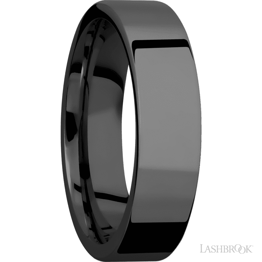 6 mm wide Flat Zirconium band