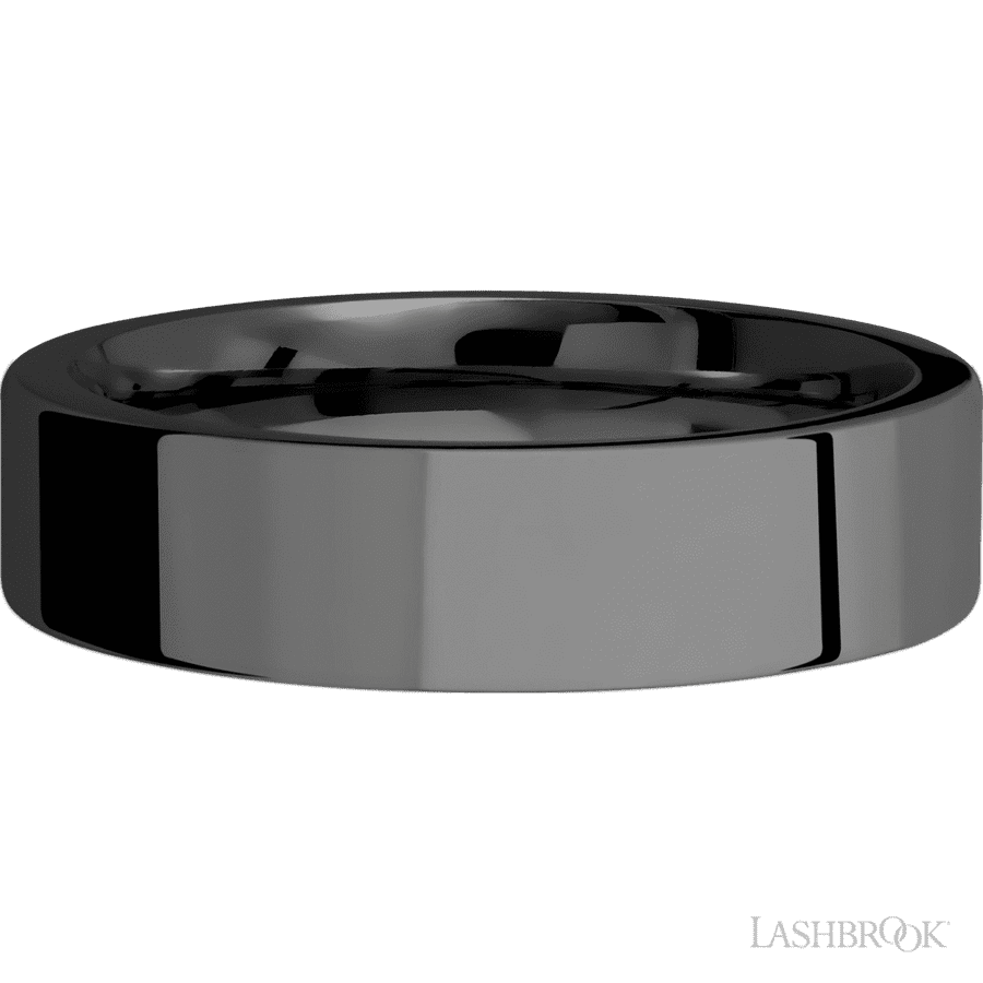 6 mm wide Flat Zirconium band