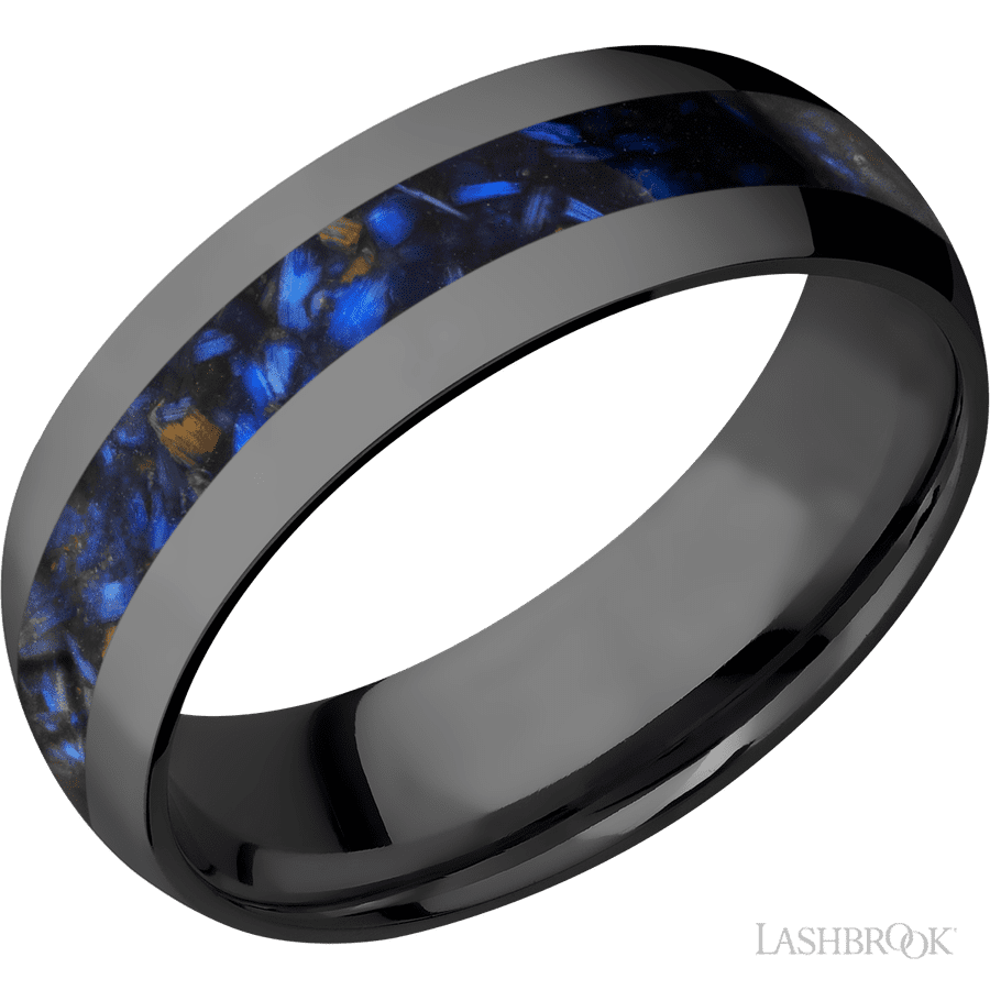 7 mm wide Domed Zirconium band