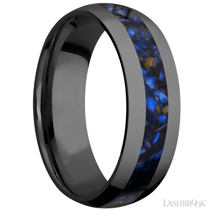 7 mm wide Domed Zirconium band