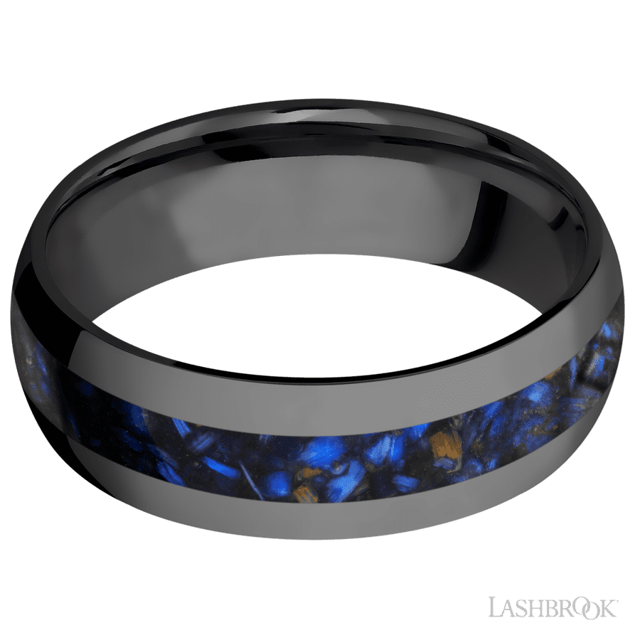7 mm wide Domed Zirconium band