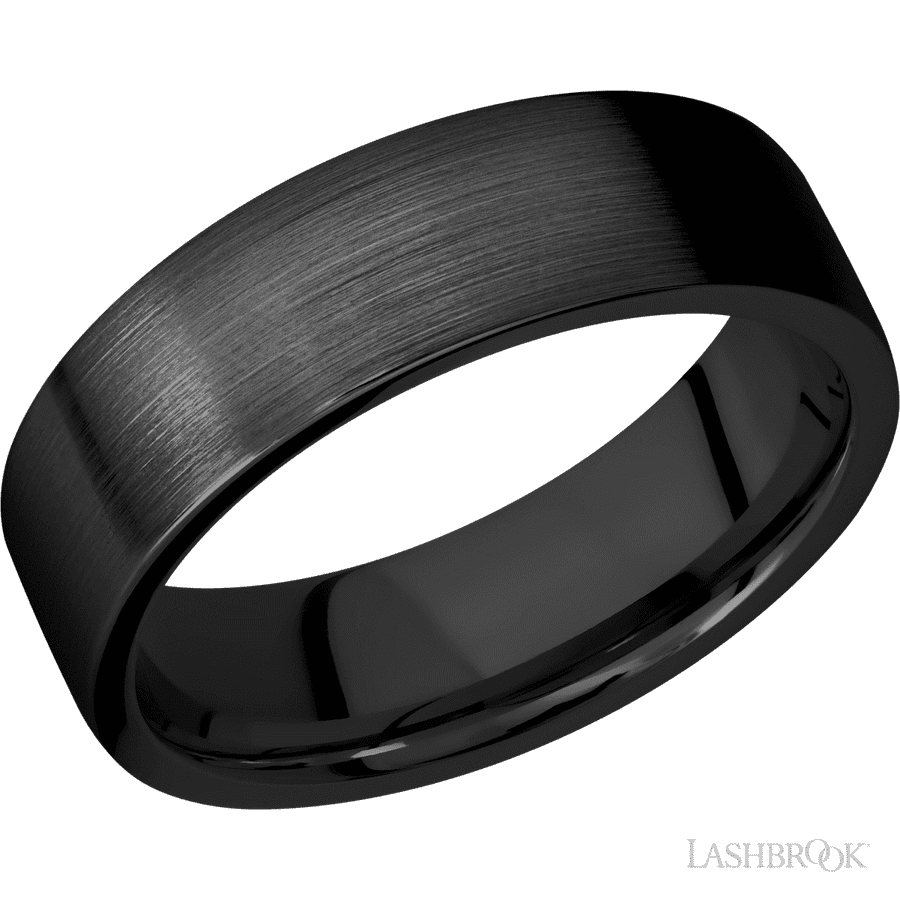 7 mm wide Flat Zirconium band