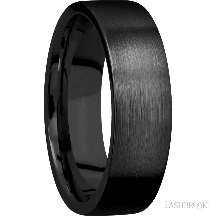 7 mm wide Flat Zirconium band