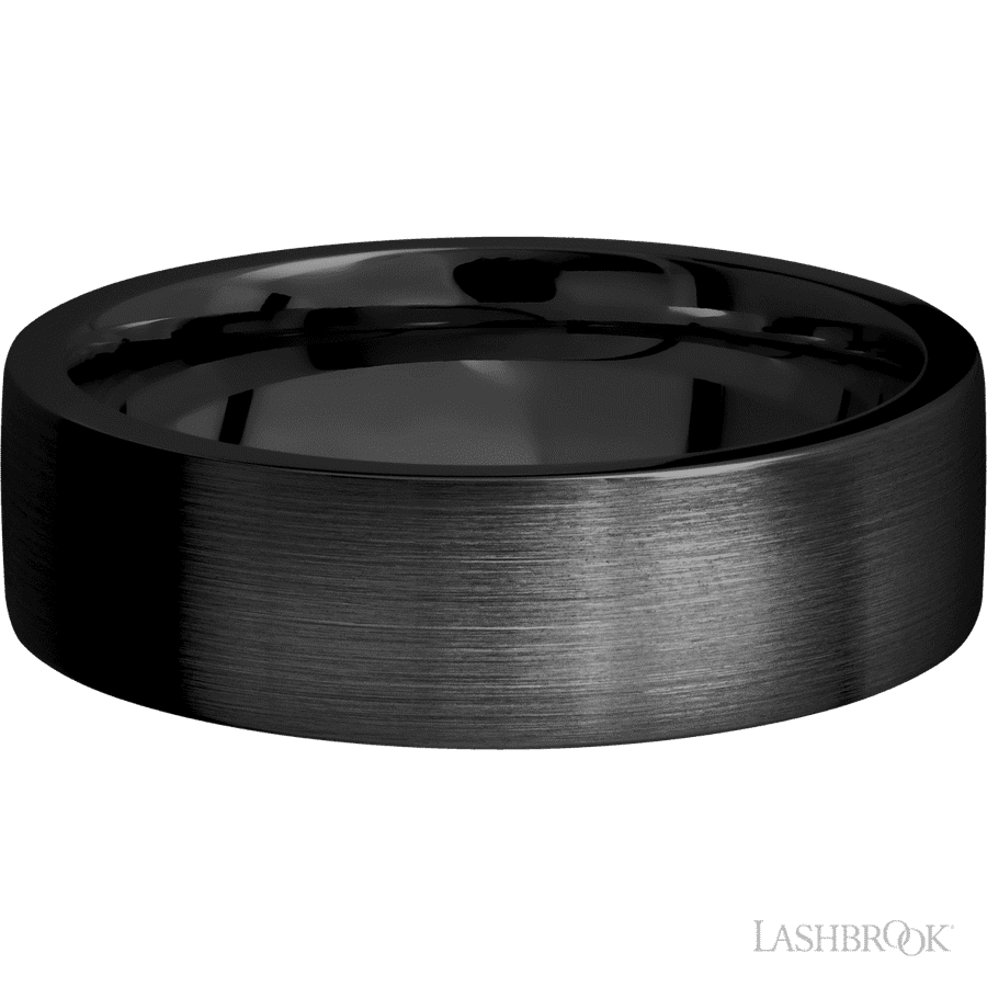 7 mm wide Flat Zirconium band