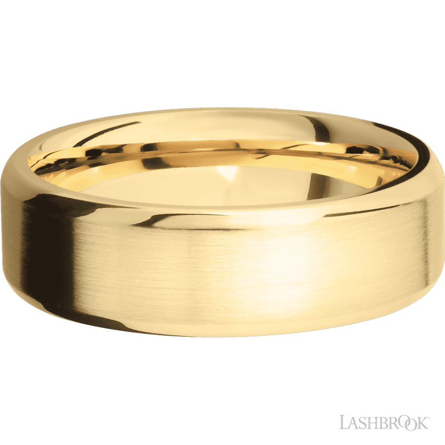 7 mm wide Beveled 10K Yellow Gold band