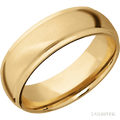 7 mm wide Domed Stepped Down Edges 10K Yellow Gold band