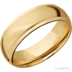 7 mm wide Domed Stepped Down Edges 10K Yellow Gold band