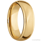 7 mm wide Domed Stepped Down Edges 10K Yellow Gold band