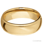 7 mm wide Domed Stepped Down Edges 10K Yellow Gold band