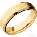 6 mm wide Beveled 14K Yellow Gold band