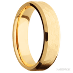 6 mm wide Beveled 14K Yellow Gold band