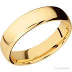 6 mm wide Domed Bevel 14K Yellow Gold band