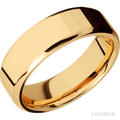 7 mm wide Beveled 14K Yellow Gold band