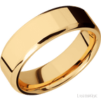7 mm wide Beveled 14K Yellow Gold band