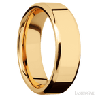 7 mm wide Beveled 14K Yellow Gold band