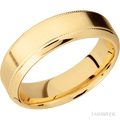 7 mm wide High Bevel Milgrain 14K Yellow Gold band