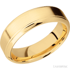 7 mm wide High Bevel Milgrain 14K Yellow Gold band