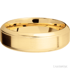 7 mm wide High Bevel Milgrain 14K Yellow Gold band