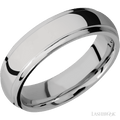 6 mm wide Domed Stepped Down Edges Titanium band