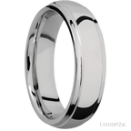 6 mm wide Domed Stepped Down Edges Titanium band