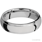 6 mm wide Domed Stepped Down Edges Titanium band