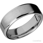7 mm wide Beveled Titanium band