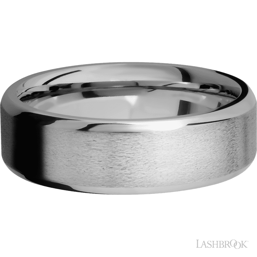 7 mm wide Beveled Titanium band