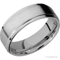 7 mm wide Flat Grooved Edges Titanium band